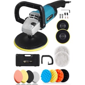 Resim 1600 Watt Germany Style Polisaj Makinesi Seti 12 Parça Hızlı ve Hassas Devir Ayarı ile Profesyonel Kullanım 