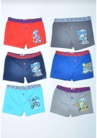 Resim Tutku 0253 Erkek Çocuk Desenli Likralı Boxer Şort 6 Adet 001 