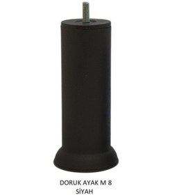 Resim Doruk Ayak, Cıvatalı Baza Koltuk Dolap Ayağı, Metal, Siyah, M8, 15 Cm Siyah 