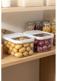 Resim 2'li 12 Lt Multibox Beyaz Kayar Kapaklı Saklama Kabı & Erzak Kabı & Patates Soğan Kovası Siyah 