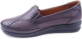 Resim 2505 Kadın Hakiki Deri Ortopedik Ayakkabı Kahve 3 