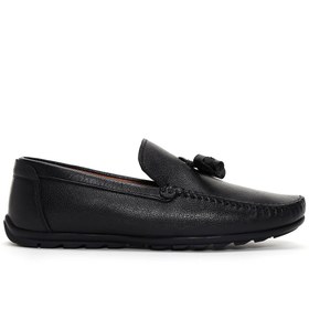 Resim Erkek Siyah Deri Casual Loafer 