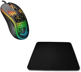 Resim Lunatic Everest SM-G66 X-HOLE Usb Siyah 7D Optik 8000dpi RGB LED Işıklı Gaming Oyuncu Mouse + G Desenli Mouse Pad Set 