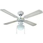 Resim Raks 4 Pervaneli Beyaz Ahşap Görünümlü Dekoratif Tavan Vantilatörü 50W 