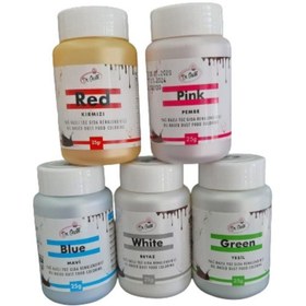 Resim Dr Gusto 5 Li Set Mavi / Yeşil / Kırmızı / Beyaz / Pembe Yağ Bazlı Toz Gıda Boya 25gr 