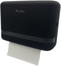 Resim Siyah Duvara Monte Z Katlamalı Kağıt Havlu Dispenseri | Premium ABS Gövde, Anahtarlı Kilit, Vidalı & Yapışkan Montaj, 200 Yaprak Kapasite, Şeffaf Pencereli 