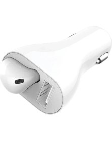 Resim MF Product Jettpower 0180 Araç Şarjı & Mono Bluetooth Kulaklık Beyaz 
