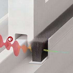Resim Kayar Pencereler ve Kapılar için Ses Yalıtımı Çekirdek Bloklayıcı - Siyah Lifli Hava Geçirmez Conta, Gürültü Azaltıcı İzolasyon, Enerji Verimliliği ve Ev Konforu için Kolay Kurulumlu Kapı Aralığı Kapağı 