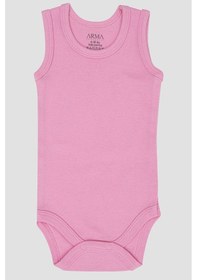 Resim %100 Organik Pamuklu Pembe Bebek Atlet Çıtçıtlı Zıbın Body 5'li Paket Pembe 