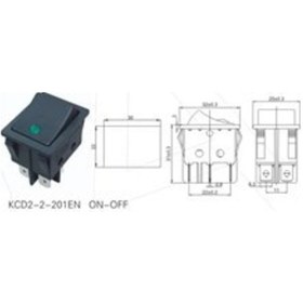 Resim Geniş Nokta Işıklı Anahtar On-Off Kırmızı 220V 