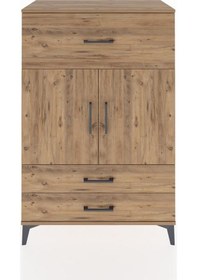 Resim Hyperion Dolap 2 Raflı 3 Çekmeceli 2 Kapaklı 88x44x134 Çam-çam Çam 