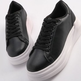 Resim Marjin Kadın Sneaker Yüksek Taban Bağcıklı Spor Ayakkabı Bekor siyah 