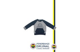 Resim Fenerbahçe Fb Logo Sarı-Lacivert Bebek Sweat Hediyelik Ahşap Kutulu 