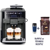 Resim Siemens Sıemens Eq6 Plus S700 Yeni Seri Tam Otomatik Espresso Makinesi Termos ve Kahve Çekirdeği Hediyeli 
