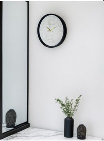 Resim 36 Cm Siyah Sade Zarif Duvar Saati Açık 