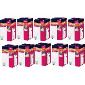 Resim Osram 10'Lu Avantaj Paket 8.5W E27 Led Ampul Gün Işığı Sarı 