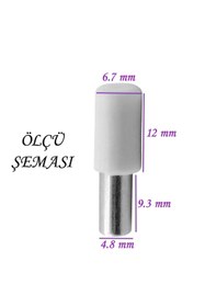 Resim GLASWEN Raf Pimi Plastik Başlı Cam Tutucu Çivisi Mobilya Dolap Pimi Beyaz (50 Adet) 