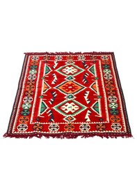 Resim Etnik Motifli Otantik Dekoratif Kilim Desenli Halı 120cmx180cm M4 Kırmızı 