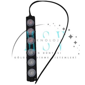 Resim 12 Volt 6 Watt 6 Ledli 136x20 Mm Animasyonlu Kırmızı - Mavi Çakar Modül 5 Adet 