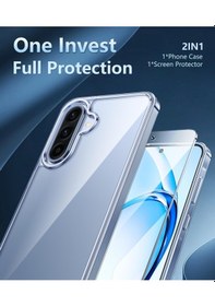 Resim Samsung Galaxy Uyumlu A36 5g Şeffaf Silikon Kılıf + Cam Ekran Koruyucu 