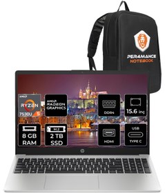 Resim HP 255 G10 Ryzen 5 7530U 8GB RAM 2TB SSD 15.6'' FHD FDOS 8A547EA & PER4 ÇANTA 