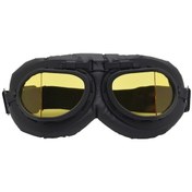 Resim Retro Motosiklet Gözlüğü - Kuruğa Dayanıklı, Darbeye Dayanıklı Outdoor Kullanıma Uygun Sarı Koruyucu Gözlük 