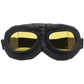 Resim Retro Motosiklet Gözlüğü - Kuruğa Dayanıklı, Darbeye Dayanıklı Outdoor Kullanıma Uygun Sarı Koruyucu Gözlük 