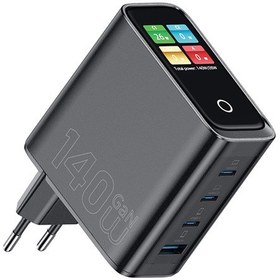 Resim Wiwu Wi-g028 Voyager Serisi Gan Teknolojili Pd/qc Tft Göstergeli Hızlı Şarj Başlığı 140w Siyah 