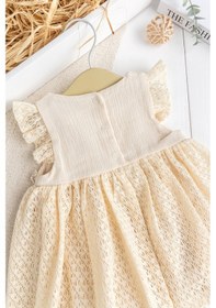 Resim Babymod Dantet Detaylı Bodyli Kız Bebek Elbise Bej Bej 