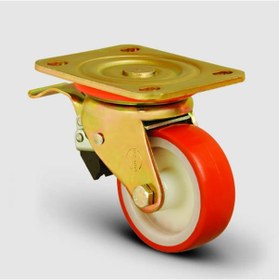 Resim ED01ZBP150F Döner Tablalı Frenli Poliüretan Kaplı Tekerlek 