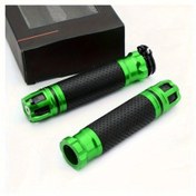 Resim Cloudstore Yeşil Renkli 22mm Ayarlanabilir Cnc Alüminyum Motosiklet Düz Gripli 7/8 İnç Universal Gidon 