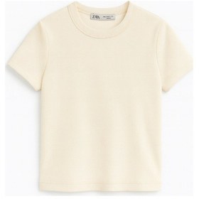 Resim Yoncatoptan Crop Kısakollu Body Ekru Renk Ekru 