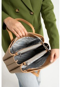 Resim Just Polo Kadın Günlük Kullanıma Uygun Ayarlanabilir Askılı Lüks El Ve Omuz Çantası Shopper Kum 