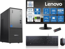 Resim Lenovo Thinkcentre Neo 50T Gen5 Intel Core I7 14700 48GB Ddr5 256GB SSD 27 Inç Monitör Windows 11 Home Nvidia GT1030 4gb Masaüstü Bilgisayar 10302712UAS0GL00H16 + Zetta Flash Bellek 