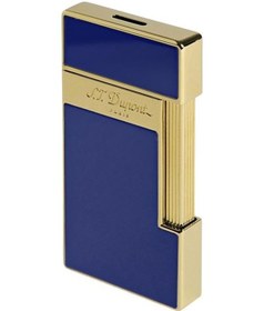 Resim S.t. Dupont Slimmy Shiny Blue Lacquer Puro Çakmağı 28005 