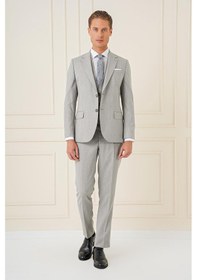 Resim Efor Tk 902 Slim Fit Gri Klasik Takım Elbise Gri 