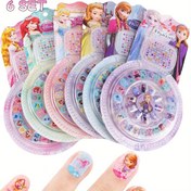Resim Disney Ürünleri - 6'LI SET Karakter Stili Tırnak Çıkartmaları Oyuncak, Hediye Disney Frozen Elsa Anna Sofia Pamuk Prenses Nail Art Malzemeleri İçin Toplu Paket Eğlenceli Desenli Dayanabilir Plastik Manicure Aksesuarlar, Şık Đekorlar 