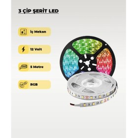 Resim Ac Aydınlatma İç Mekan 3 Çip Şerit Led Rgb 5mt 