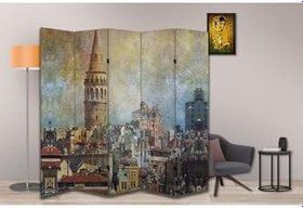 Resim Şehir Temalı Özel Tasarım Paravan Room Divider PRV1094, 180 x 180 