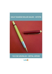 Resim Kutulu Kırmızı Gold Tasarım Roller Kalem Estetik Ve Şık Yazım Deneyimi Çok Renkli 