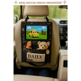 Resim Araba Koltuk Arkası Düzenleyici, Araba Içi Organizer, Oto Koltuk , Tablet Tutucu Şeffaf 