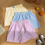 Resim Kadınlar için 3'lü Çizgili Atletik Şortlar - Günlük Pastel Renkler, Elastik Bel, Polyester, Makinede Yıkanabilir, İlkbahar/Yaz/Sonbahar için İdeal, Atletik Rahat Şortlar|Elastik Bel Şortlar|Transparan Olmayan Kumaş 