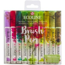 Resim Talens Ecoline Brush Pen Fırça Uçlu Kalem Seti 10 Renk Botanıc Co 