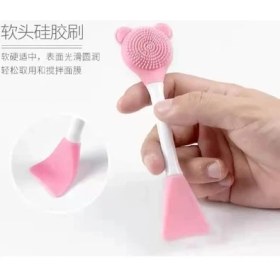 Resim Silikon Yüz Temizleme Fırçası ve Maske Uygulama Spatulası 