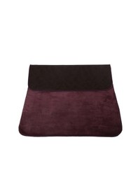 Resim Unicolor Düz Mürdüm 2'li Banyo Paspası Halısı Seti Kaymaz Deri Ta Mürdüm 