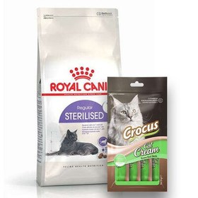 Resim Royal Canin Sterilised +7 Kısırlaştırılmış Yaşlı Kedi Maması 3,5 Kg + Crocus Cream Ödül 4x15 Gr 