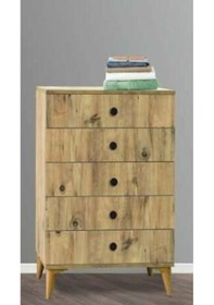 Resim 5 Çekmeceli Aynasız Çam Şifonyer Çam 