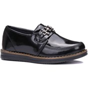 Resim MAGIC SHOES Günlük Tokalı Siyah Rugan Ortopedik Kullanışlı Mevsimlik Çocuk Ayakkabısı 