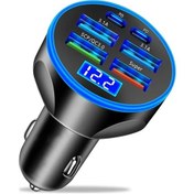 Resim Uyuxıo 6'li Usb C Araç Şarj Adaptörü - İphone Uyumlu Samsung Vivo Oppo Oneplus Hızlı Şarj Ildistribütör Garantili 