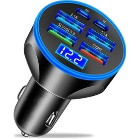 Resim Uyuxıo 6'li Usb C Araç Şarj Adaptörü - İphone Uyumlu Samsung Vivo Oppo Oneplus Hızlı Şarj Ildistribütör Garantili 